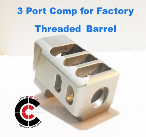 CARVER 3 Port Comp for M&P Factory Threaded Full Size Barrel (9MM)
