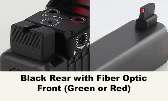 DP Sight Set, Black(R), FO(F) for Glock Gen5 G34 MOS Pistols, Fixed Co-Witness (Use w/Venom, FastFire II or Sig Sauer Romeo sight )