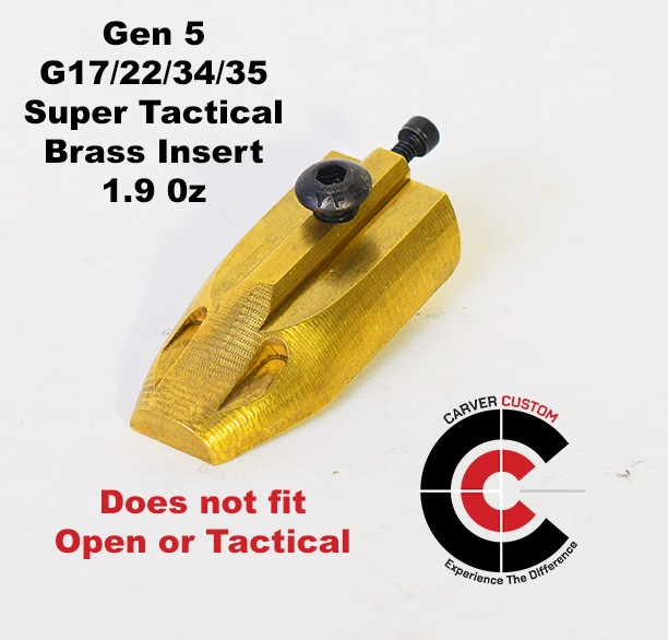 CARVER "Super Tactical" BRASS Insert for ESP Magwell for Gen 5 Glock G17/22/34/35