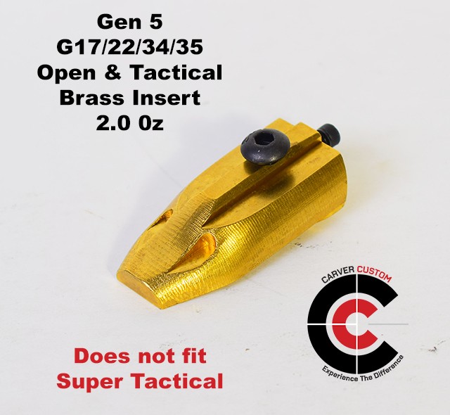 CARVER "Open and Tactical" BRASS Insert for Magwell for Gen 5 Glock G17/22/34/35