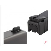 Dawson Fixed Competition Sight Set (Black Rear/Black Front) for Glock